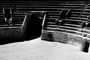 Apulia Photography: View of Ancient Roman Anfitheatre, in Lecce, Puglia, entrance in the arena.
